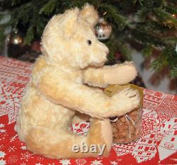 Adorable antique 15 German blond mohair teddy bear w. Growler Steiff