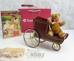 American Girl SAMANTHA'S DOLL PRAM + MOHAIR TEDDY BEAR + BOOK Stroller Carriage