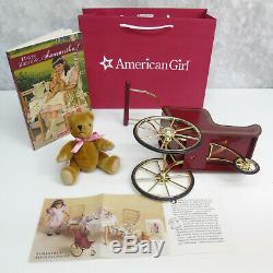 American Girl SAMANTHA'S DOLL PRAM + MOHAIR TEDDY BEAR + BOOK Stroller Carriage