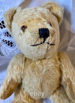Antique 11 Fully Jointed German Mohair Teddy Bear With Glass Eyes