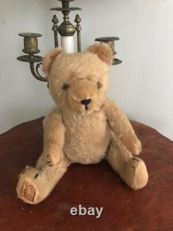 Antique 12 Teddy Bear Golden Mohair Straw Filled Jointed Victorian teddy edward
