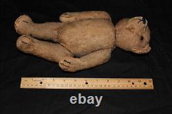 Antique 13 Fully Jointed Mohair Teddy Bear With Glass Eyes WITH SQUEAKER