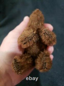Antique 1920's Early Steiff Brown mohair Teddy Bear on All Fours with FF Button