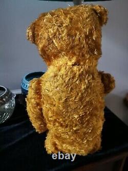 Antique 1930's/1940's Mohair Teddy Bear Straw Filled