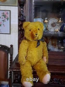 Antique 1930's/1940's Mohair Teddy Bear Straw Filled 27.5