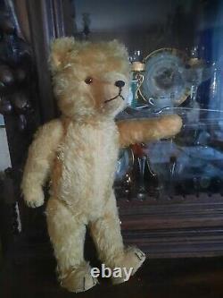 Antique 1930s-1940s Mohair Teddy Bear with Straw Filling Germany Growls 47 cm
