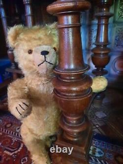Antique 1930s-1940s Mohair Teddy Bear with Straw Filling Germany Growls 47 cm