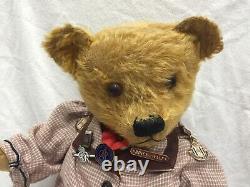 Antique 1930s Teddy Bear from English Museum in a Prince of Wales Vintage Outfit
