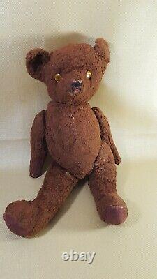 Antique 1940-45's Mohair Jointed English 15 Teddy Bear