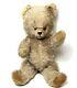 Antique 20-21 Jointed Teddy Bear, Glass Eyes/Mohair/Straw Stuffed/Poseable