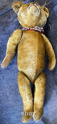 Antique 23 Fully Jointed German Mohair Teddy Bear With Shoebutton Eyes