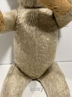 Antique 23 Jointed Mohair Teddy Bear With Glass Eyes