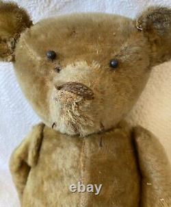 Antique 24 Fully Jointed German Mohair Teddy Bear With Shoebutton Eyes