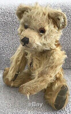 Antique Alpha Farnell Golden Mohair Jointed Teddy Bear C. 1940s British