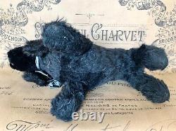Antique Black Mohair Dog Cocker Spaniel Excelsior Stuffed Teddy Bear Dog