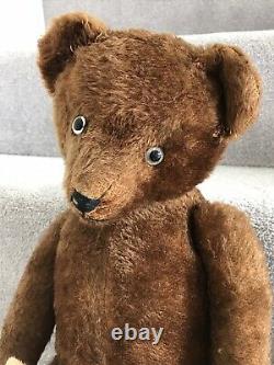 Antique Brown Mohair Jointed Teddy Bear 19 German 1920s