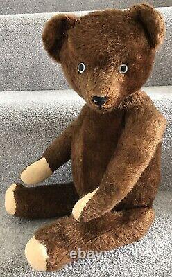 Antique Brown Mohair Jointed Teddy Bear 19 German 1920s