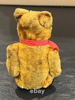 Antique Brown Mohair Jointed Teddy Bear Glass Eyes 5 3/8 High