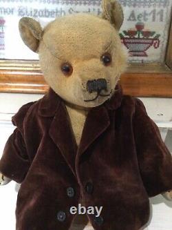 Antique Chad Valley English jointed mohair teddy bear 16 Inches