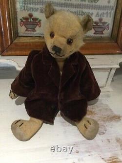 Antique Chad Valley English jointed mohair teddy bear 16 Inches