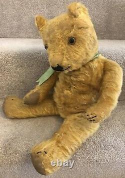 Antique Chad Valley Magna Or Similar Golden Mohair Jointed Teddy Bear 20 1940s