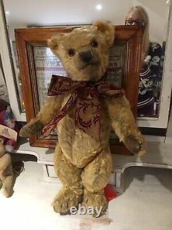 Antique Chiltern Hugmee Teddy Bear Mohair 1930s 23 Inches