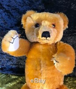 Antique Collectable Merrythought Gold Mohair All Original Teddy Bear 21 C1950