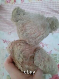 Antique Early 1900s Metal Ear Button Steiff Handsome Jointed Mohair Teddy Bear