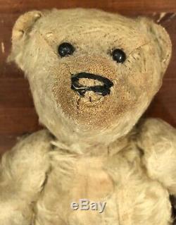 Antique Early Steiff Teddy Bear Blonde Mohair Disc Jointed Shoebutton Eyes