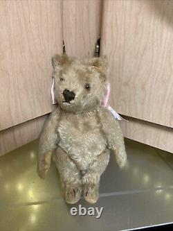 Antique Early Straw Stuffed Mohair Jointed Teddy Bear