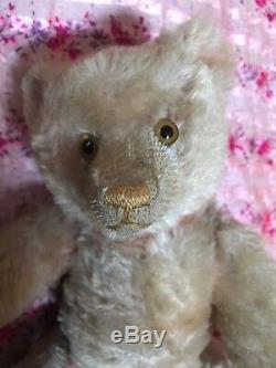 Antique Farnell pink mohair teddy bear all original