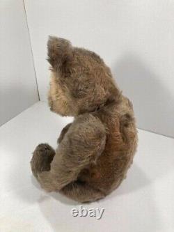 Antique Fully Jointed Mohair Teddy Bear, Shoebutton Eyes, Big Back Hump