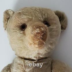 Antique Gerbruder Bing Werke German Teddy Bear Jointed Blonde Mohair Arm Button