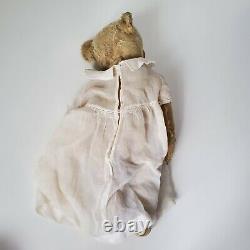 Antique Gerbruder Bing Werke German Teddy Bear Jointed Blonde Mohair Arm Button