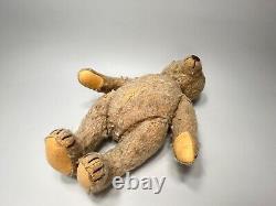 Antique German Steiff Teddy Bear Straw-Stuffed Mohair FF Button Disc Jointed 11