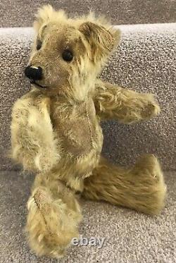 Antique Golden Mohair Jointed Teddy Bear British C. 1920s