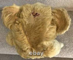 Antique Golden Mohair Jointed Teddy Bear Velvet Snout & Pads 16 C. 1930s