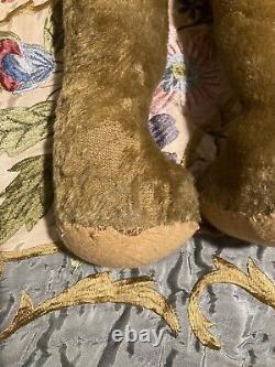 Antique Ideal Teddy Brown Mohair Bear jointed 24 tall 1910-1920