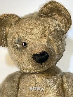 Antique Jointed Mohair Teddy Bear 17 Tall