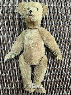 Antique Jointed Straw Filled Humpback Mohair Teddy Bear Old Vintage Bear