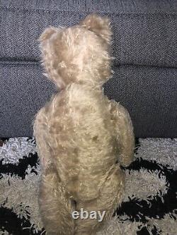 Antique Large Rare 1900s Early German TEDDY BEAR Jointed Body Mohair 17 Schuco