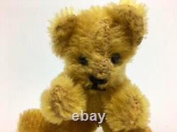 Antique Miniature Steiff Mohair Teddy Bear 3 Wire Jointed All Original Cond