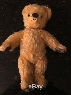 Antique Mohair Chad Valley Straw Filled Teddy Bear Glass Eyes 12 Jointed