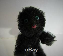 Antique Mohair Farnell Soldier Teddy Bear Black Cat With Tail