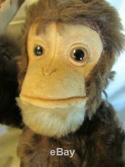 Antique Mohair Monkey Yes No Chimp Teddy Bear Rare Steiff Schuco Vintage Germany
