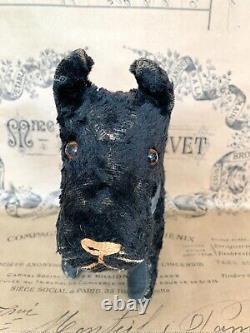 Antique Mohair Scottie Scottish Terrier Dog Excelsior Stuffed Teddy Bear Dog