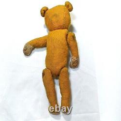 Antique Mohair Teddy Bear Glass Eyes Straw Stuffed Wire Joint Attachment 12