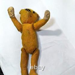 Antique Mohair Teddy Bear Glass Eyes Straw Stuffed Wire Joint Attachment 12