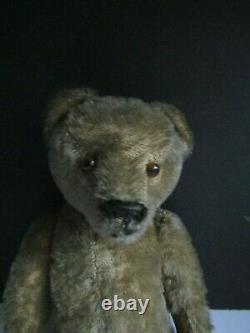 Antique Mohair Teddy Bear Jointed Glass Eyes Hump on Back 14 WONDERFUL BEAR