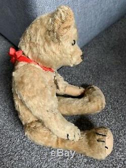 Antique Mohair Teddy Bear Jtd 13 Steiff Excelsior Stuffed Paw Pads Bit Worn